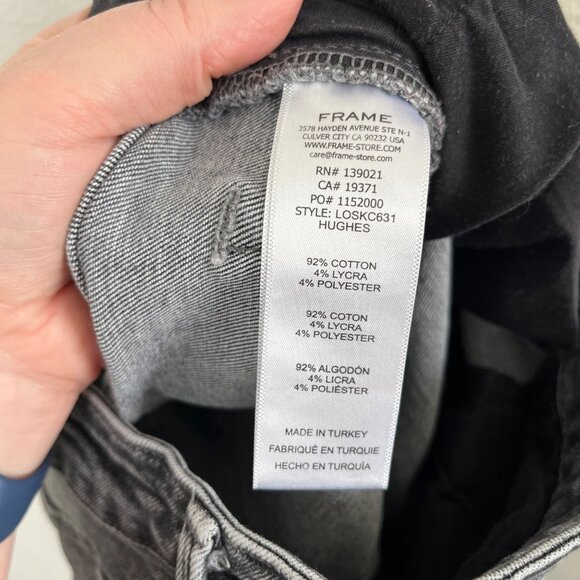 Frame Le One High Waist Crop Skinny Jeans In Hughes Size 2 Gray Denim - Picture 10 of 12